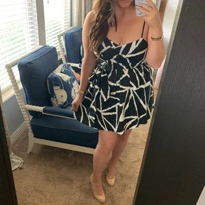 B. Tru Black & White Mini Dress with Bow Tie Side